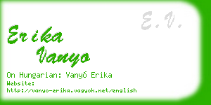 erika vanyo business card